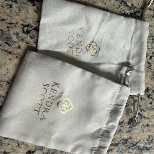 Kendra Scott Light Gray Pouch with Gold Logo